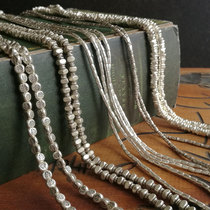 Very fine silver chain semi-finished silver beads Thailand Chiang Mai handmade silver 925 silver diy accessories solid broken silver beads