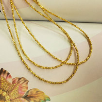 Broken silver beads very thin bracelet sterling silver gold-plated diy accessories Thai handmade silver beads irregular solid beads