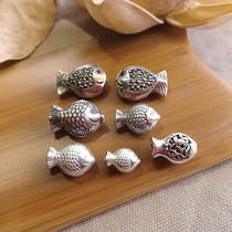 Promotional 925 sterling silver flower fish flat Beads DIY Handmade Material Bracelet Necklace Personality jewelry Silver accessories Kiss fish