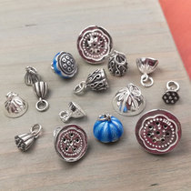 Promotional 925 Silver Vintage Bells Accessories Homemade Necklace diy Hand Woven Bracelet Pendant Lotus Seed Shower Pendant