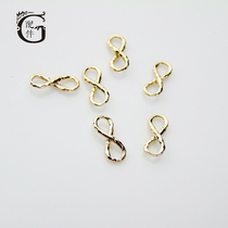 Promotion G accessories DIY female bracelet necklace handmade beaded connection ring 24k gold plated knock surface 8-character ring bow