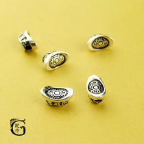 Promotion 925 sterling silver six-character truth ingot beads DIY beaded bracelet waist chain jewelry accessories Zhaojinbao