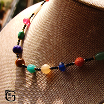 Original candy color Crystal glazed lotus flower Duobao string female personality necklace bracelet birthday gift