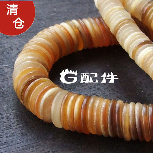 Clearance (G accessories handmade silver) natural Tibetan yellow ox horn diy spacer bead spacer Tibetan accessories accessories