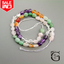 Clearance G accessories natural crystal agate Dongling Jade with irregular color semi-finished DIY female bracelet necklace