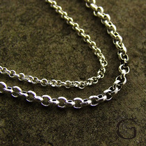 2 3 4mm men womens circle chain Thai silver necklace 925 sterling silver sweater chain retro circle pearl chain Buddha chain