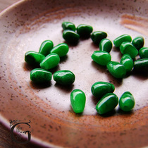 Special G accessories Myanmar jade dry blue Yang Green water drops DIY female bracelet rice beads hairpin earrings Tassel accessories