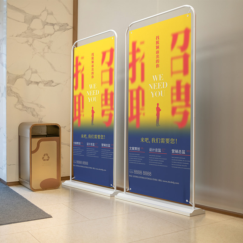 Outdoor windproof water gate type display rack billboard poster rack 80x180 roll-up iron advertising rack display rack