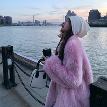 GG socialite Toka lamb wool cashmere coat women long fur coat 2021 new young model