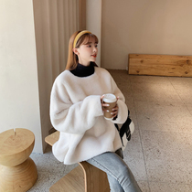 Loose head Lamb hair grain cashmere coat womens vintage fur one sweater fur coat 2020 Winter