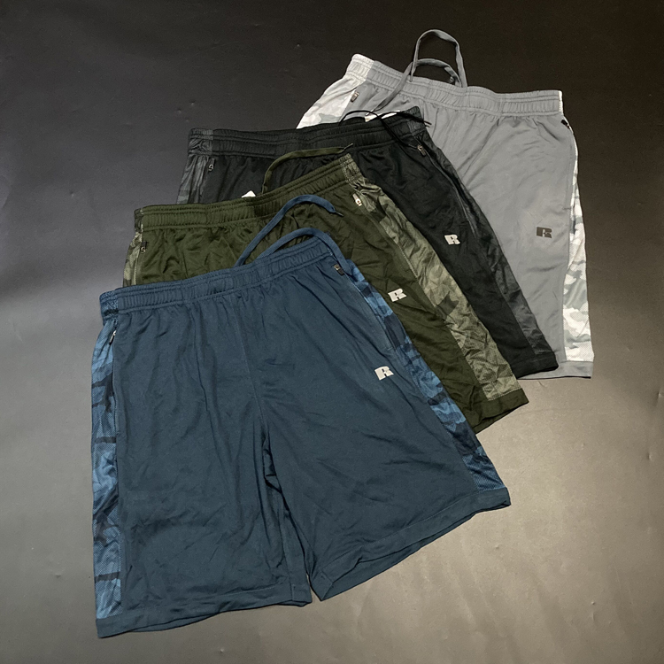 Russell American-Style Basketball Shorts with Zipper Pockets, Quick-Dry Loose-Fitting Five-Point Shorts for Fitness, Running, and Shooting Sports