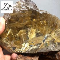 Big dream crystal natural titanium crystal ore ornaments Hexagonal super rice seed tricks fortune into Treasure town house to ward off evil Feng Shui