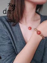 Natural crystal red crystal single bead agarwood hand string Single bead can be changed Agarwood can be changed star Moon King Kong exquisite new
