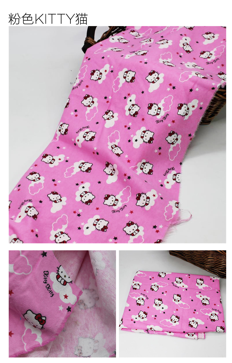 Cotton sanded vải hoạt hình lưới hoa mài vải cotton cũ quần áo trẻ em nhà quần áo làm bằng tay cotton vật liệu quần áo - Vải vải tự làm vải mộc thô