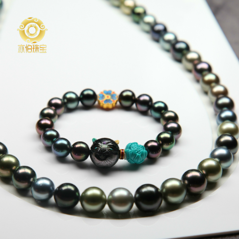 Also Berber Natural Great Creek Sea Water Black Pearl Green Dazzling Positive Round Necklace Handmade Single Pearl Pendant Gift