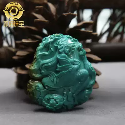 Ye Bo original mine turquoise original design Seiko mermaid brand pendant butterfly fairy hand necklace pendant