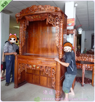 100% rosewood Buddhist niche solid wood antique two-position shrine wall cabinet God of Wealth two-position mahogany shrine