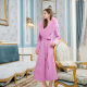 Double-sided wool coat women's fox fur collar 2023 high-end long knee-length waist slim-fit mid-length woolen coat