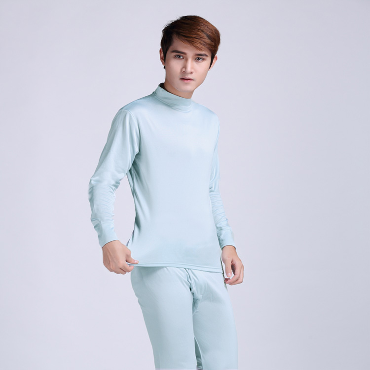 Đồ lót nam cao cổ được thiết lập ở cổ áo cộng với tóc cộng với nhung Qiuyi Qiuku phụ nữ trung niên chạm đáy áo len cotton mùa đông bộ giữ nhiệt nam 