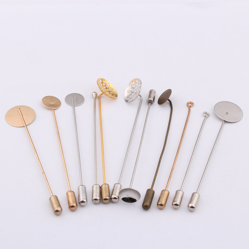 Brooch diy material handmade jewelry corsage female one-word pin sweater pin disc bottom bracket empty bracket accessories