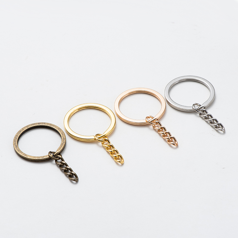 diy material key chain 30MM with chain key ring key chain pendant baby key hanging ring
