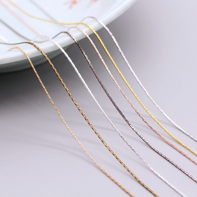 diy chain copper chain 0 8MM copper snake bone chain gold wire chain lock bone chain necklace chain earrings flow suchlink snake bone chain