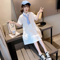 Hong Kong girls dress 2021 summer new Korean version of temperament short sleeve skirt