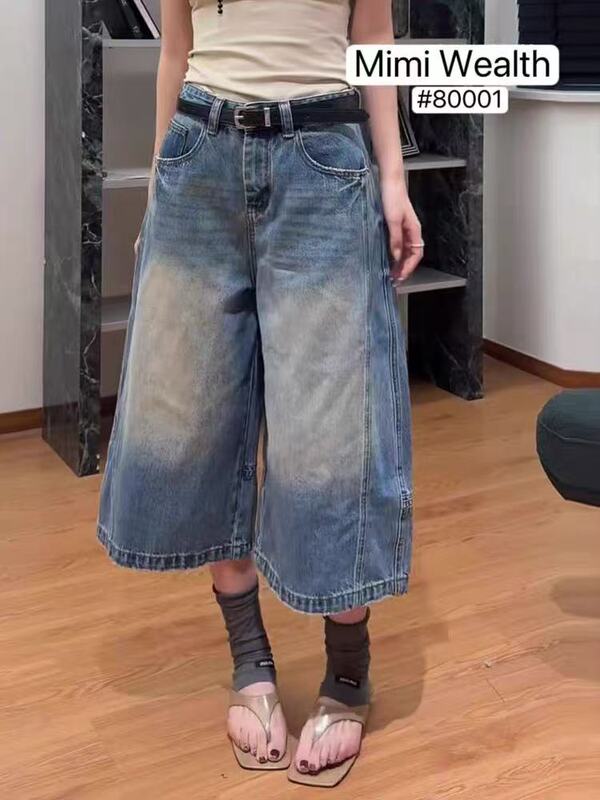 80001 Denim Capri Pants Without Stretch
