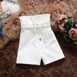 Весенние цветные шорты с бантиком, штаны, коллекция 2021, тренд сезона, высокая талия, свободный крой