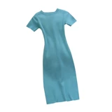 Трикотажное летнее трикотажное платье, юбка, короткий рукав, с рукавом