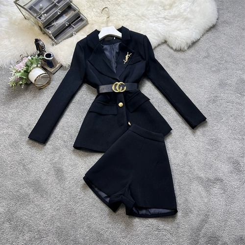 Длинный комплект, костюм, в стиле Шанель, средней длины, высокая талия