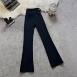 Штаны, весенние летние штаны-клёш, приталенный ростомер, пиджак классического кроя, свободный прямой крой, высокая талия