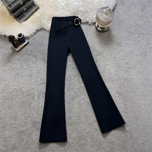 Штаны, весенние летние штаны-клёш, приталенный ростомер, пиджак классического кроя, свободный прямой крой, высокая талия