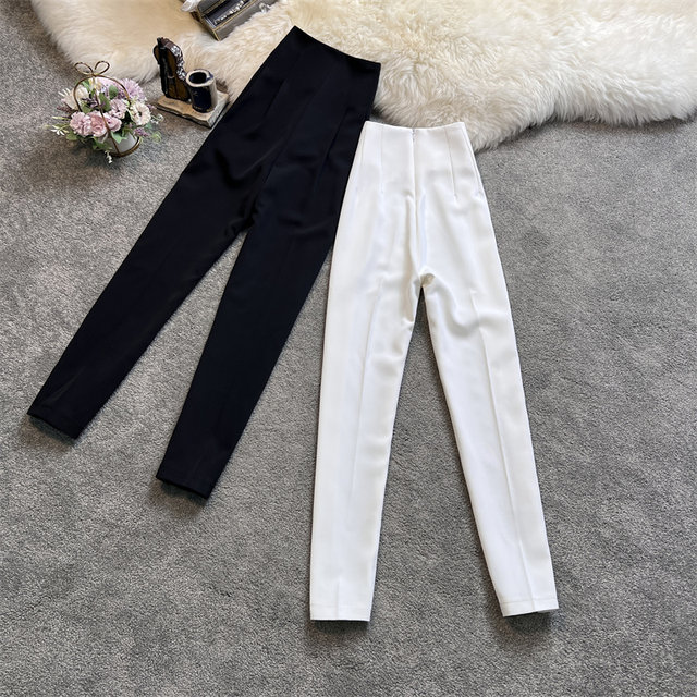 2023 summer new high waist drape small tall harem pants casual suit pants women's clothing 6426