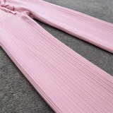 Демисезонные розовые трикотажные штаны для отдыха, высокая талия, оверсайз, свободный прямой крой, увеличенная толщина