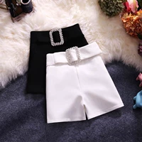 Осенние штаны, однотонные шорты, 2020, яркий броский стиль, высокая талия