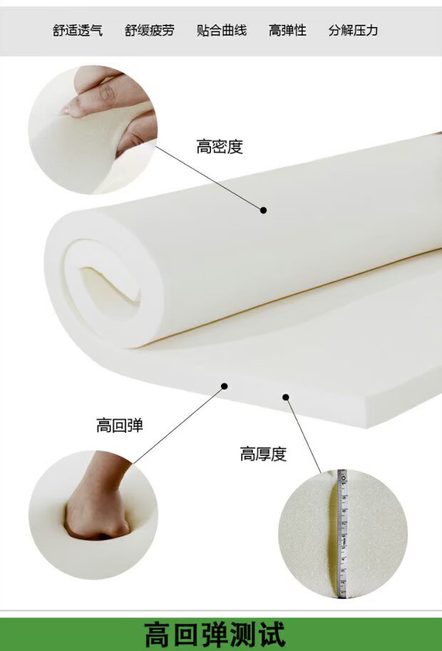 Nệm xốp dày Mật độ cao nệm nệm ký túc xá đơn sinh viên đôi nệm cửa sổ có thể được tùy chỉnh giá nệm kymdan