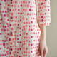 Natural Peach Blossom Loose Rose Red Polka Dot Salt Shrink Cotton Mid-length A-Line Thin Dress Shirt Skirt