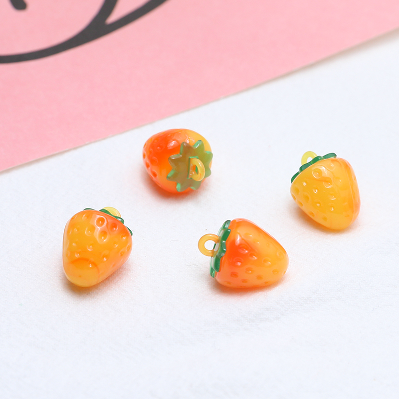 10 Pcs/package Cute Cherry Strawberry Resin Jewelry Accessories display picture 17