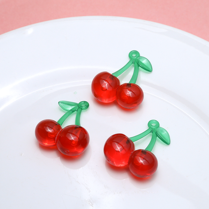 10 Pcs/package Cute Cherry Strawberry Resin Jewelry Accessories display picture 12