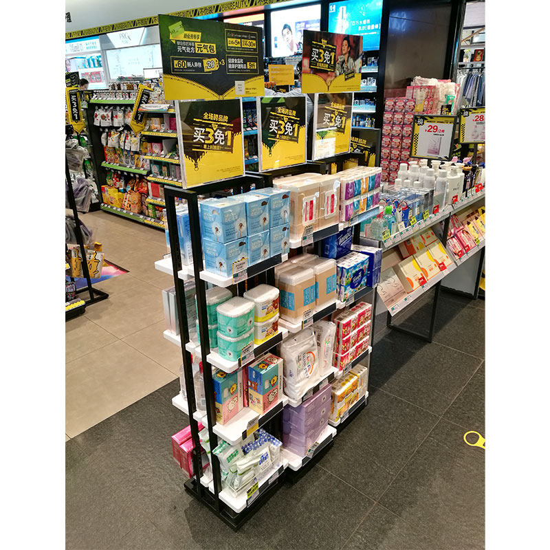 Promotional shelf small snack mask cosmetic table shop door multi-layer mobile frame supermarket promotional display stand