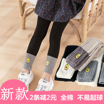 Korean version of spring and autumn thin childrens leggings girls cotton outside wear 2019 new stitching nine pantyhose baby