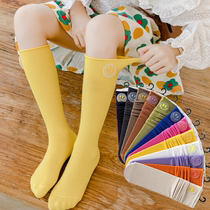 Spring and Autumn Girls Japanese bow pile socks children cotton candy knee long high school socks student socks