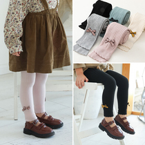 Spring and autumn girls baby leggings socks ankle-length pants can open file baby big pp cotton baby trousers pantyhose