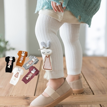 Spring and autumn baby big pp leggings cotton cartoon little girl knitted pantyhose 1 baby piece socks 2 years old