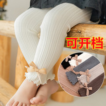 Baby pantyhose spring and autumn thin girls one-piece socks baby big pp foreign summer cotton nine-point bottom pants