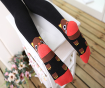 Spring and Autumn New Korean childrens pantyhose Cotton Fashion cartoon girl leggings baby knitted cotton socks pants