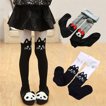 Spring and Autumn new cotton childrens pantyhose Korean version of Girls stitching leggings baby fake Middle tube conjoined long socks