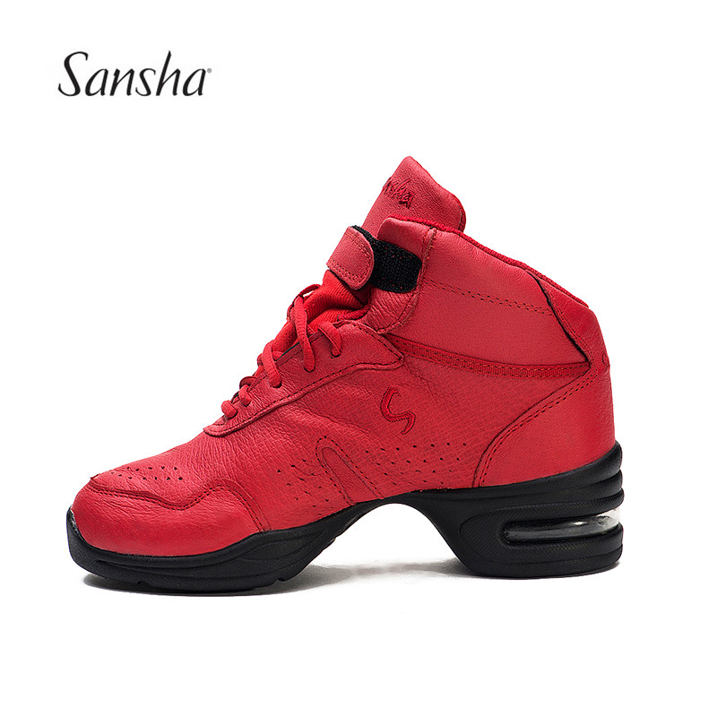 Sansha Sansha Four Seasons Sports Soft Sole Dance Shoes Leather Men's and Women's Tall Air Cushion Modern Dance Shoes