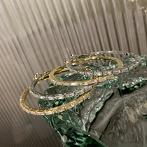 B O O N E FASHION ATMOSPHERE HOOP INLAID DRILL SUPERIOR Luxury Large Circle Earrings Personality Temperament Silver Needle Ear Accessories